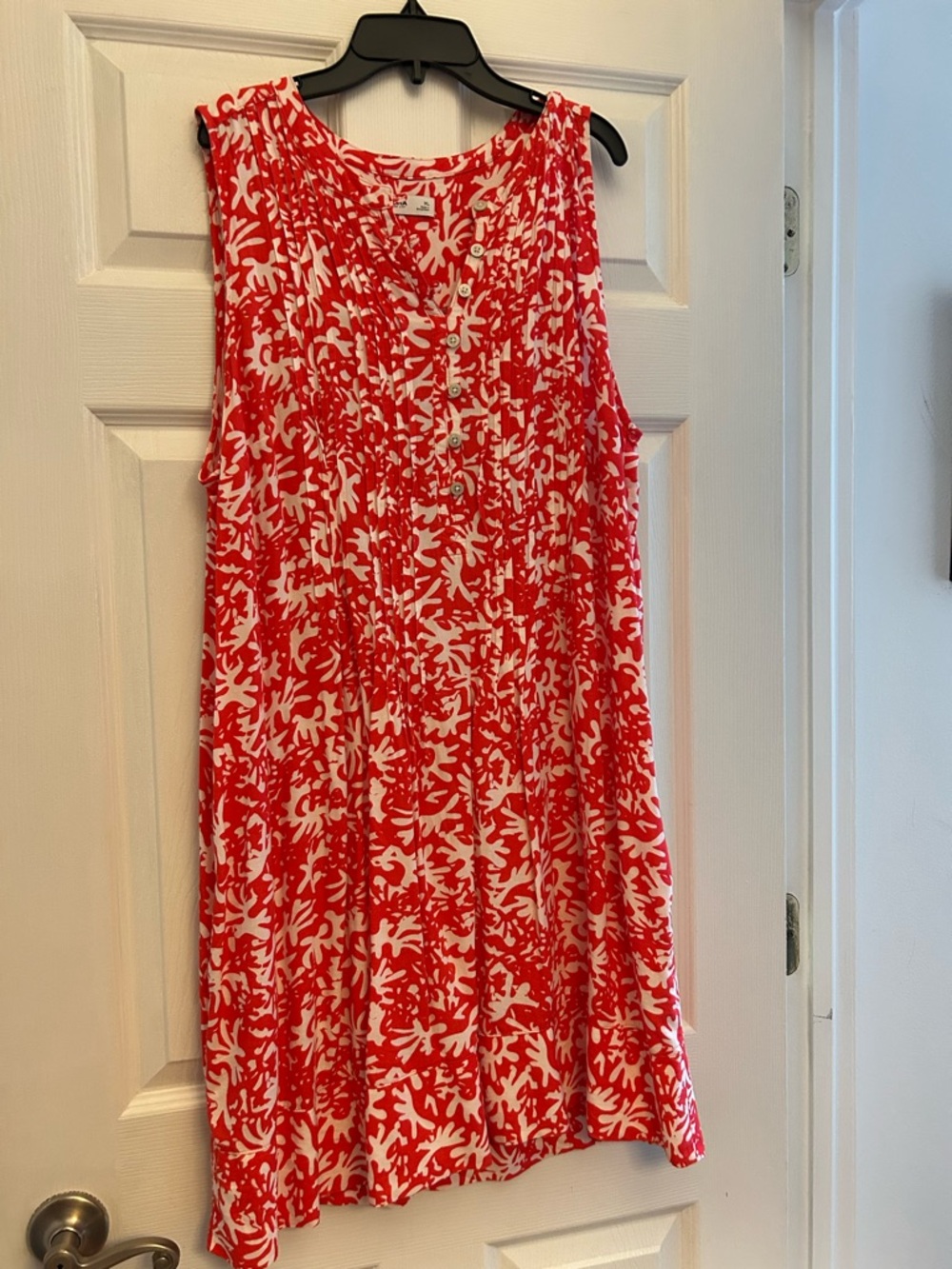 Sonoma red & White Sleeveless Patterned  Dress